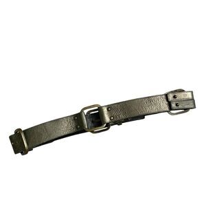 Vtg Suzi Roher Leather Belt Small Womens Green Metallic Brass Abel Canada 1.5"